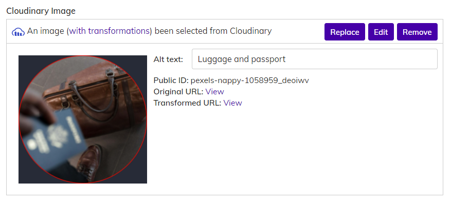 Cloudinary Image Field