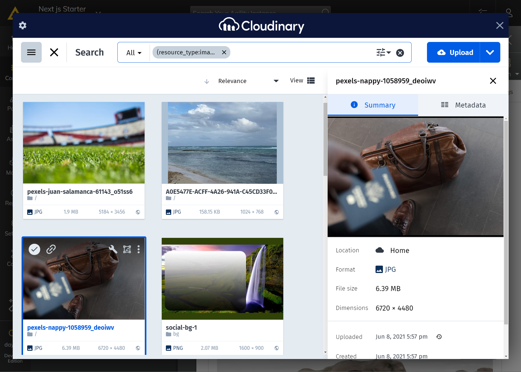 Cloudinary Selector UI